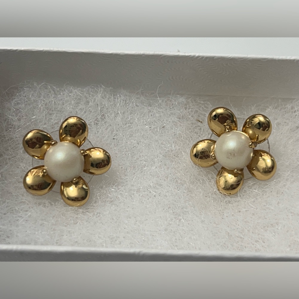 Kate Spade Pearl Fashion Women Lady Flowers Golden Earrings Jewelry For Women - Picture 6 of 8
